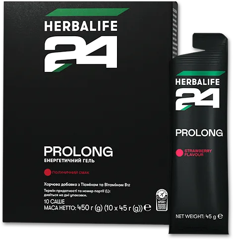 Herbalife24 Prolong енергетичний гель «Полуниця» — офіційне фото упаковки